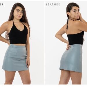 Los Angeles Apparel Leather Mini Pencil Skirt